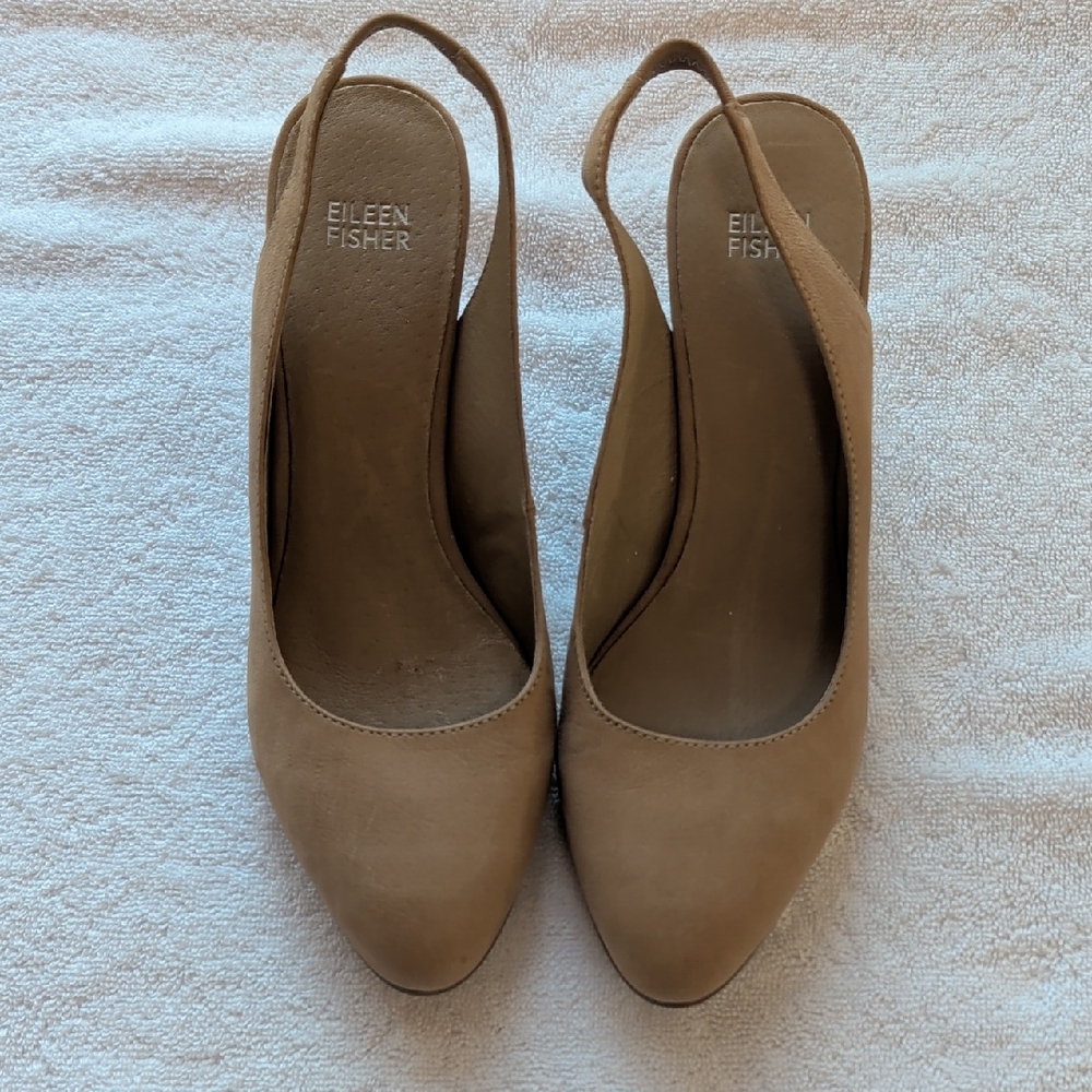 Eileen Fisher Beige Slingback Heels